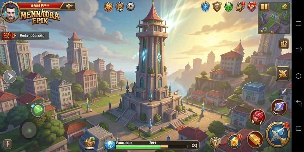 Tampilan mendebarkan dari gameplay Tower Defense di 666FF.