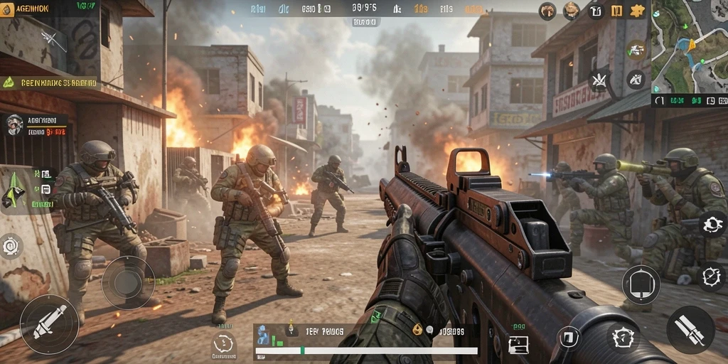 Screenshot gameplay AGENHOKI menunjukkan pertarungan mendebarkan di medan perang.
