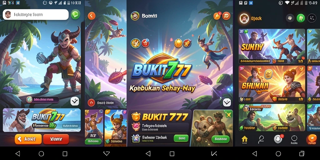 Tampilan antarmuka aplikasi BUKIT777 yang modern dan user-friendly.