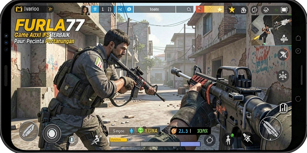 Screenshot game FURLA77 menampilkan aksi ketegangan FPS yang intens.