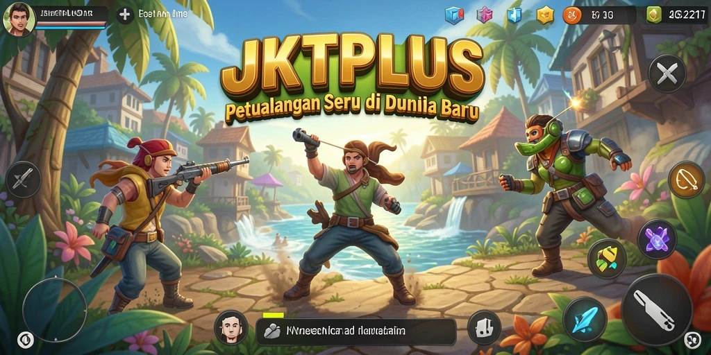 Screenshot gameplay JKTPLUS menampilkan karakter dalam aksi petualangan seru.