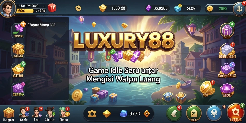 Tangkapan layar <strong>LUXURY88</strong> menunjukkan gameplay santai dan strategi dalam mengelola sumber daya.