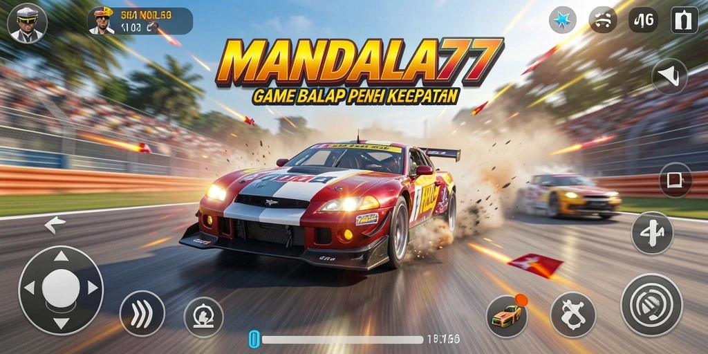 Tampilan gameplay MANDALA77 yang penuh aksi dalam balapan Racing.