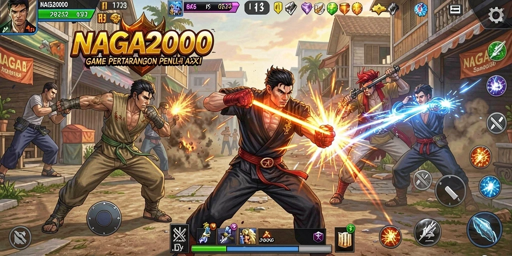 Tampilan gameplay NAGA2000 yang seru dan mendebarkan.