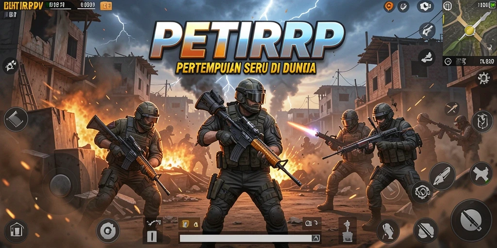 Screenshot utama yang menampilkan pertarungan seru di dunia Battle Royale.