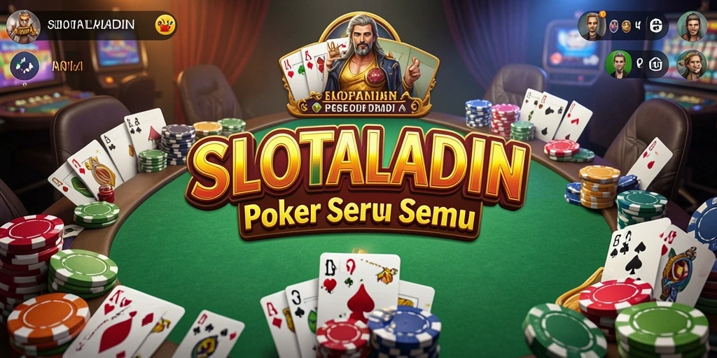 Tampilan gameplay Poker yang seru dan mendebarkan di SLOTALADIN.