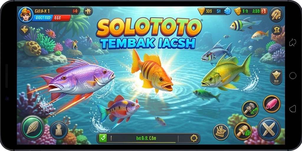 Screenshot gameplay SOLOTOTO menampilkan aksi tangkap ikan yang mendebarkan.
